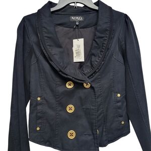 XOXO Double Breast Jacket Women's. Size Large. Color Black. New With Tags